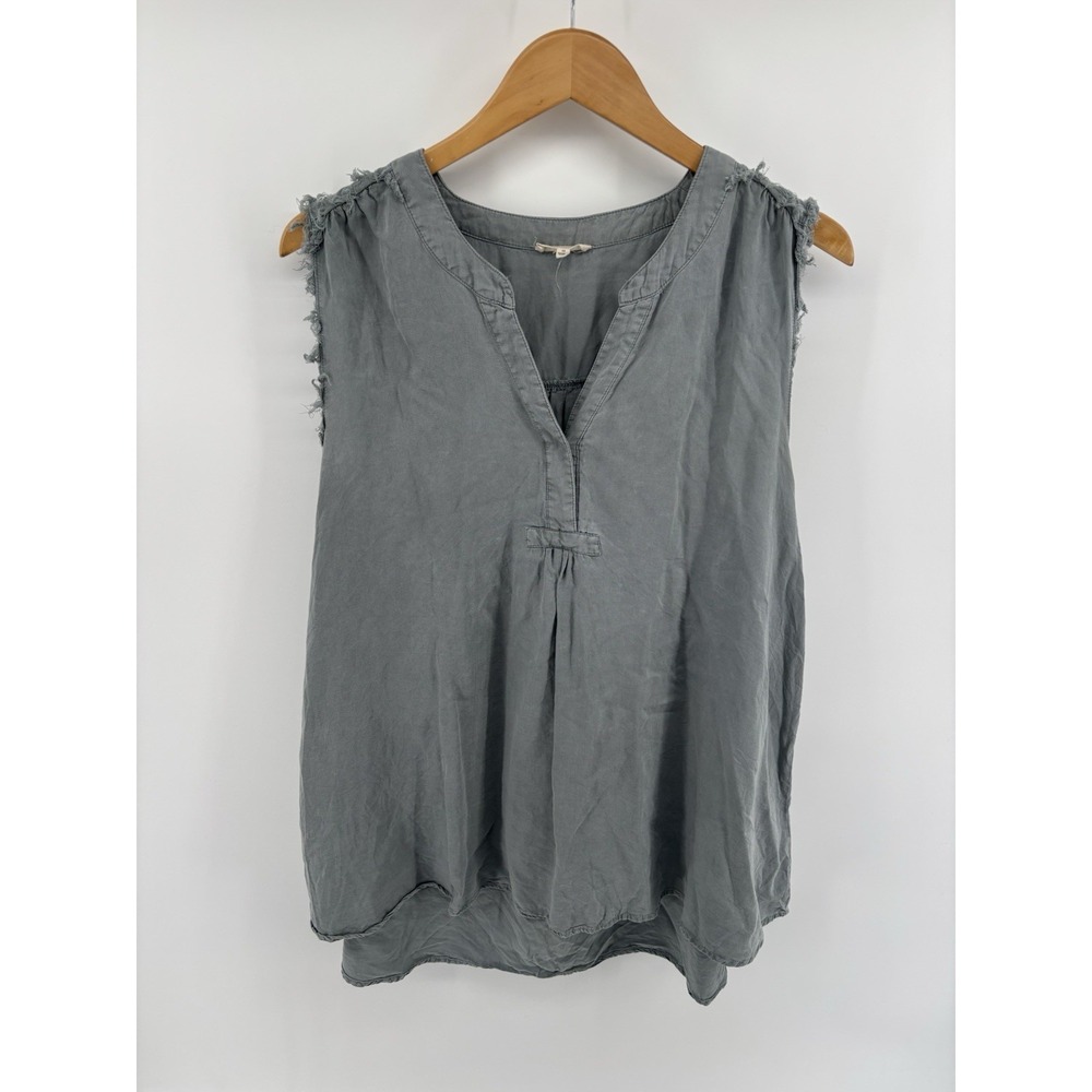 NWOT Easel Sleeveless Top Sz M Frayed Hem Oversized Boho Festival Cottagecore